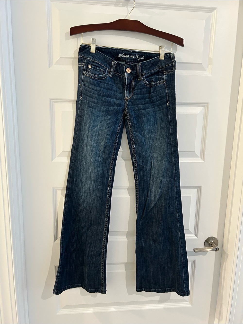 American Eagle Hipster Flare Jeans Blue Size 2 Long